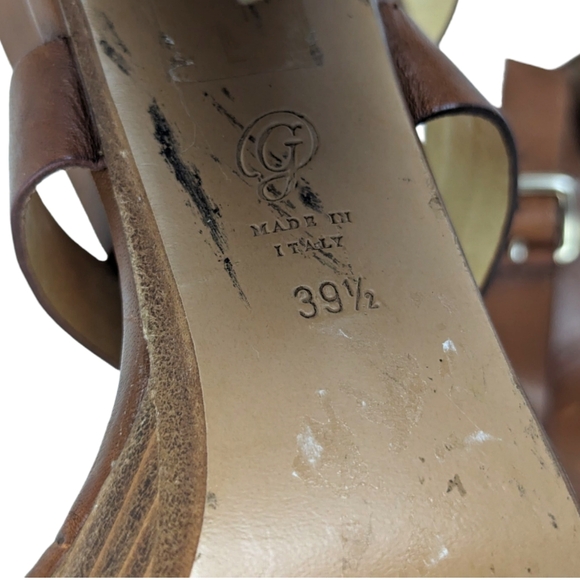 M. Gemi Aperto Women's Size 39.5 US 9 Brown Leather Suede Platform Heel Sandals - Picture 12 of 15